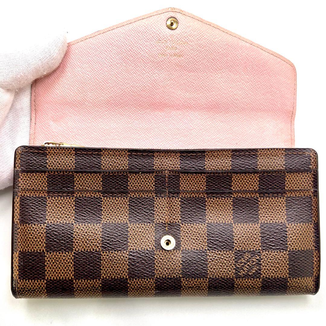 みなこ884 ルイヴィトン ダミエ ポルトフォイユサラ ローズバレリーヌ