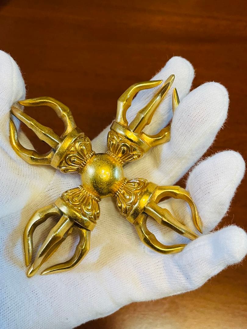 即日発送 チベット密教新品 カツマ 羯磨 十字 金剛杵 ダブルドルジェ 210g