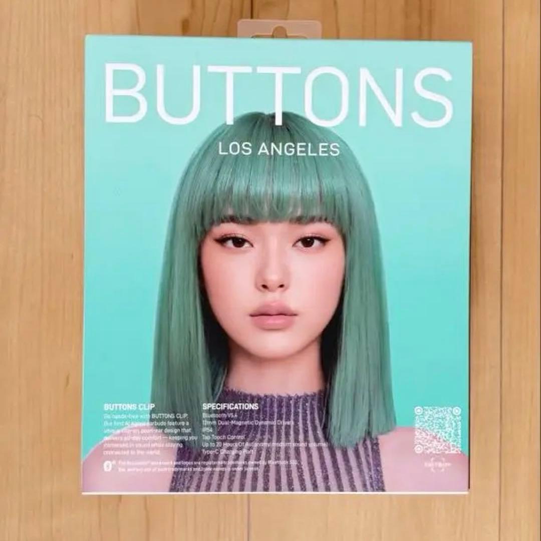 BUTTONS CLIP ワイヤレスイヤホン シルバー・ブラック