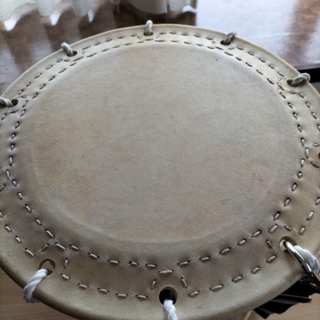担ぎ太鼓 1.2尺締太鼓　和太鼓 天然皮革　ストラップ付き中古品⑤