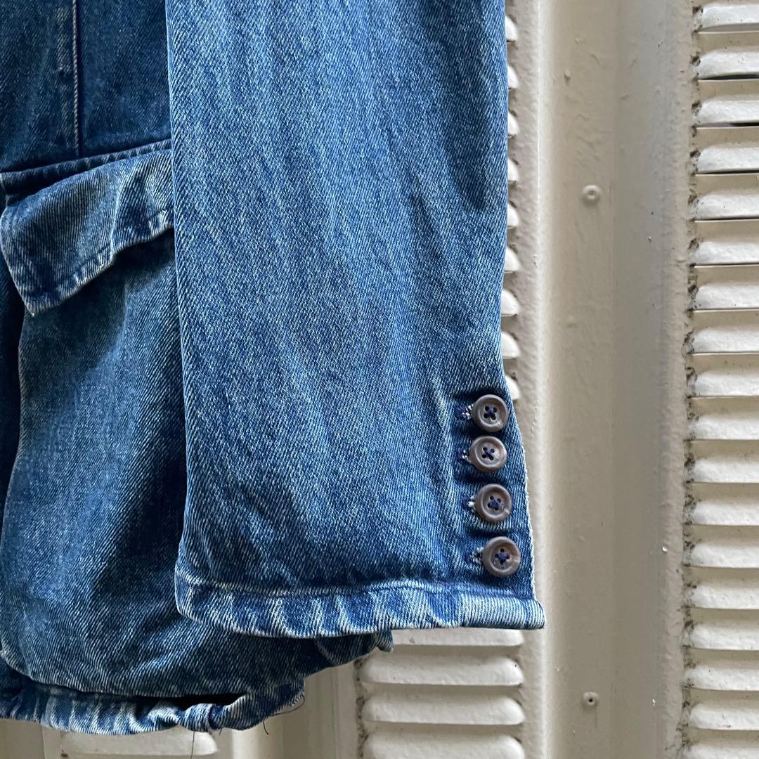 80-90s ラルフローレン USA製　デニムテーラードJKT L 三角タグ