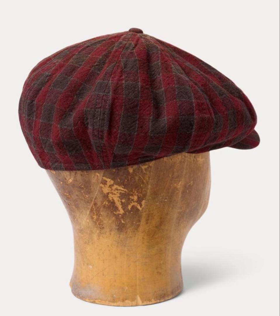 新品*RRL*チェックド ウーブンニュースボーイ キャップ *Mダブルアールエル