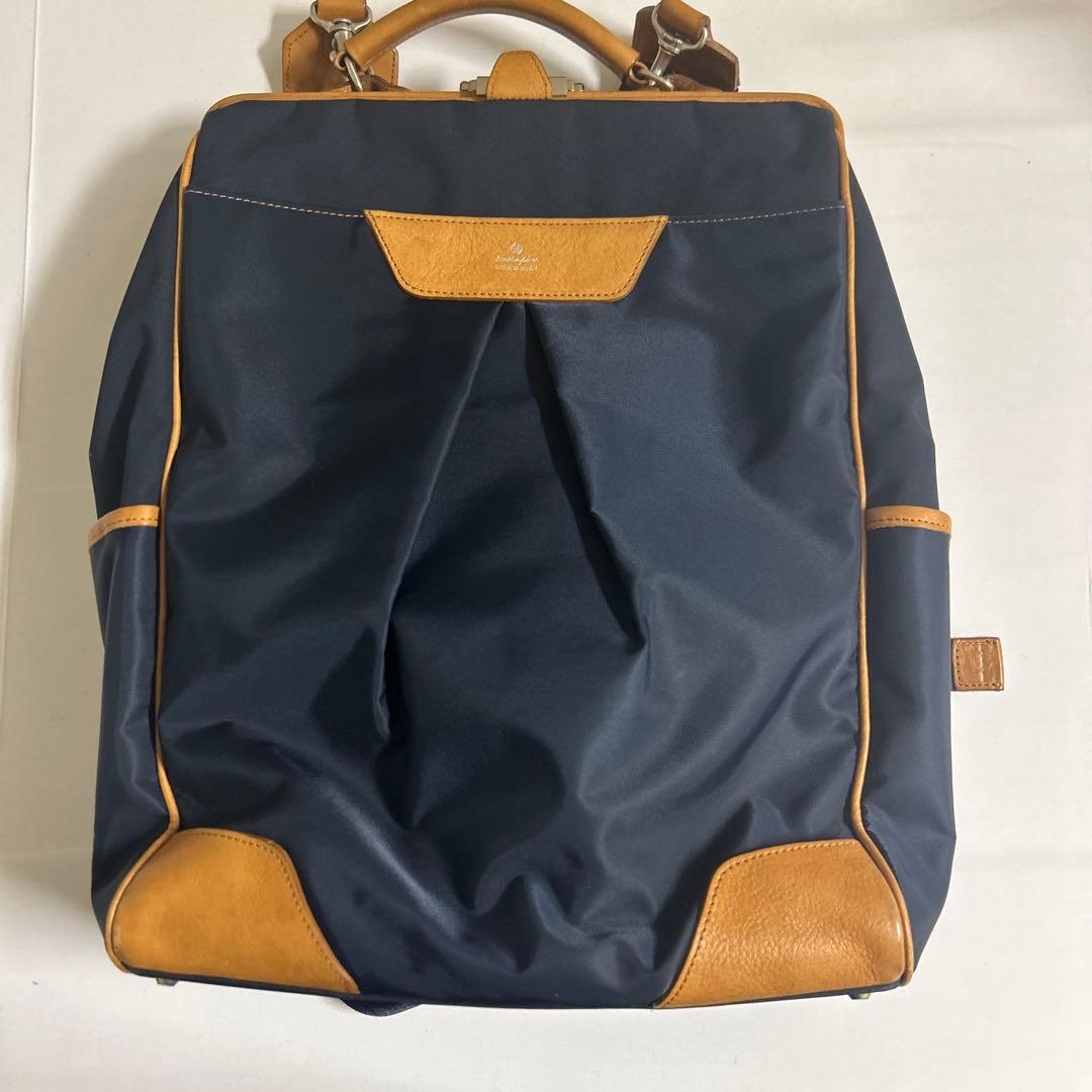 定価48000円 マスターピース リュック 本革/ナイロン ネイビー/