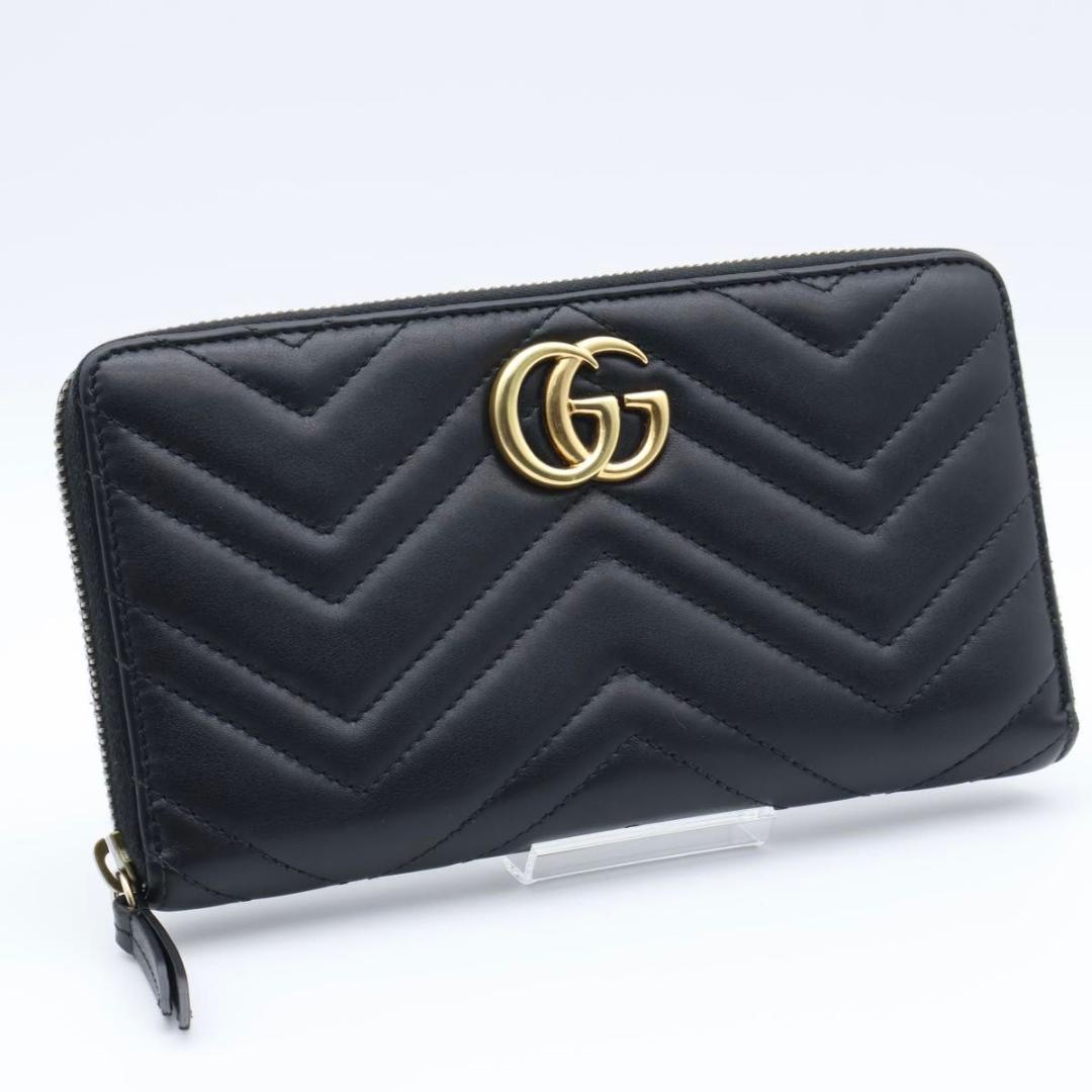 【極美品】GUCCI GGマーモント　長財布　オーガナイザー　黒