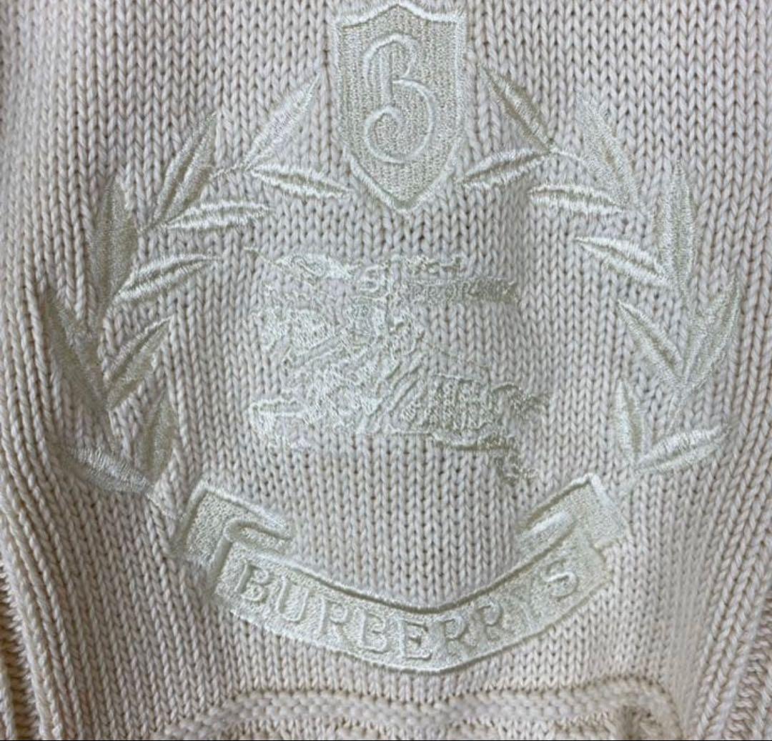 超激レア　Burberry's コットンニット　イギリス製　編み込み　刺繍ロゴ