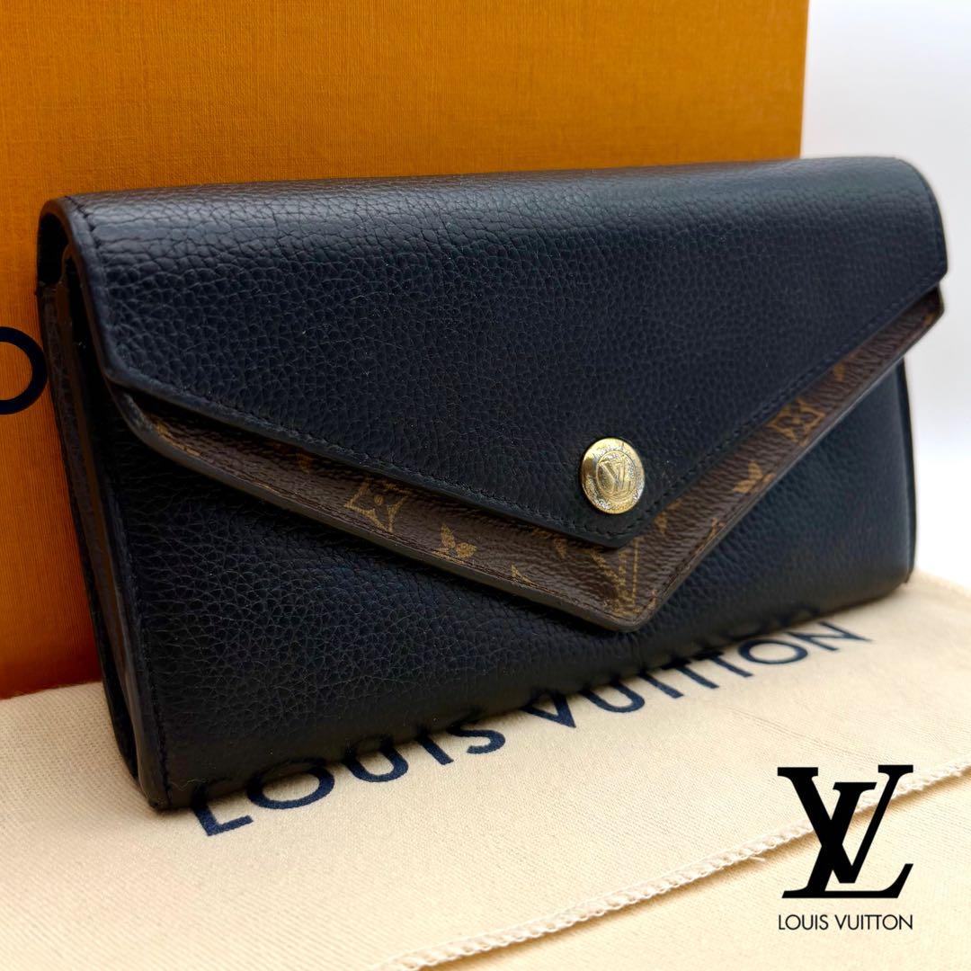 ★超極SSS美品★ヴィトン モノグラム ポルトフォイユドゥブルV 黒 長財布
