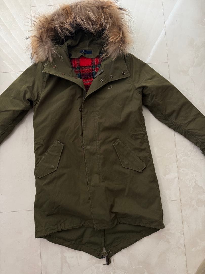 FRED PERRY フレッドペリー　長袖ライナー付き　モッズコート ファー