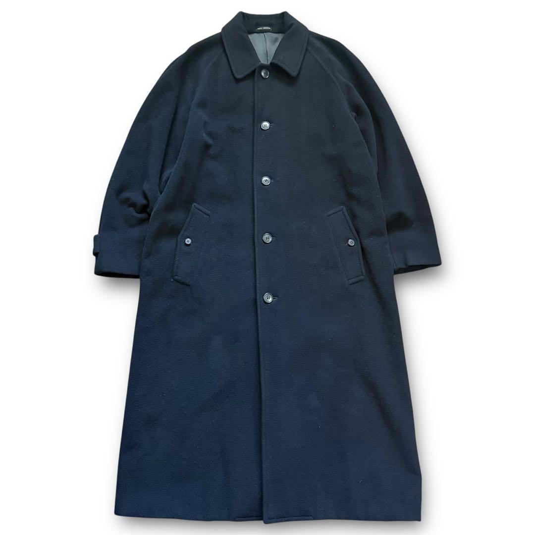 ジャケット・アウター 80s black angora wool balmacaan longcoat