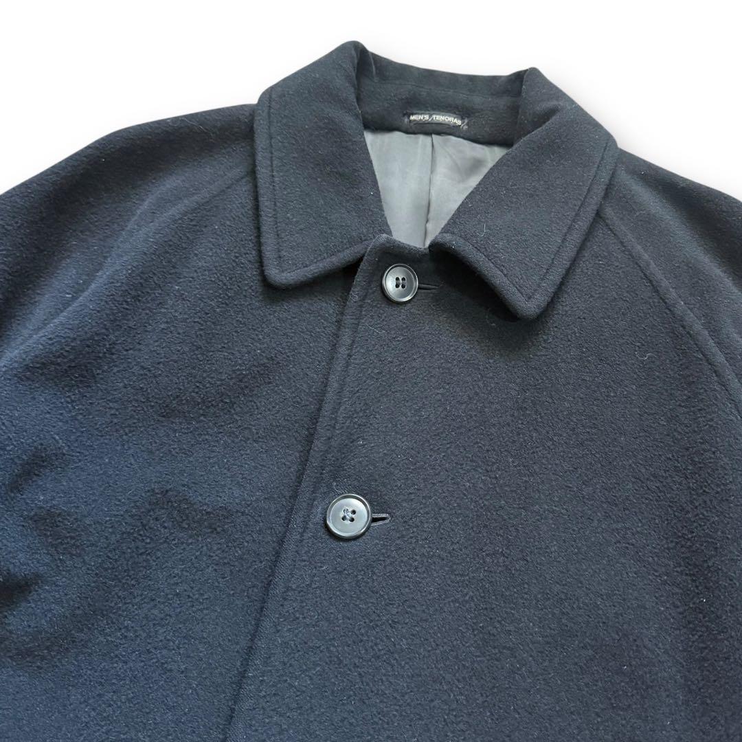 ジャケット・アウター 80s black angora wool balmacaan longcoat