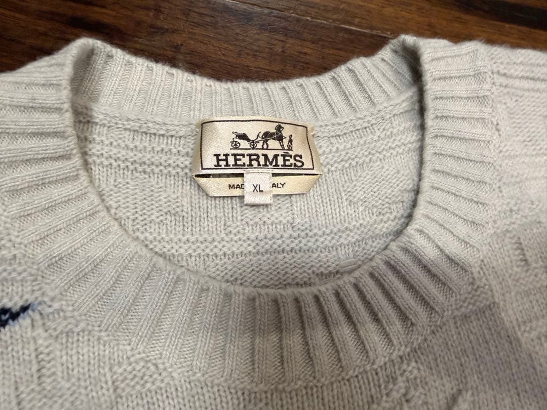 岬*様 美品　エルメス　HERMES メンズニット　23AW XL 箱あり　カシ