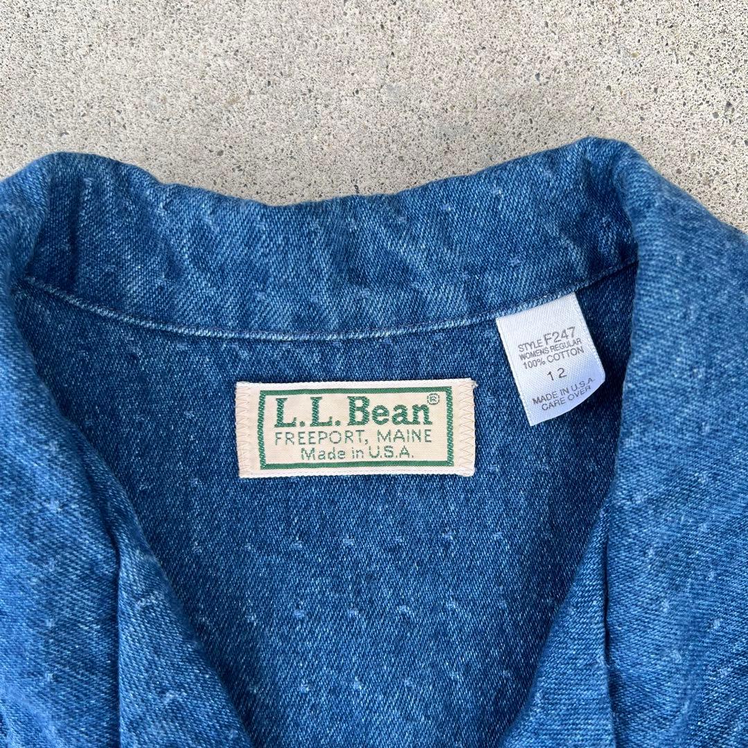 90s llbean アメリカ製 旧タグ ワンピース デニム 大きめ 12
