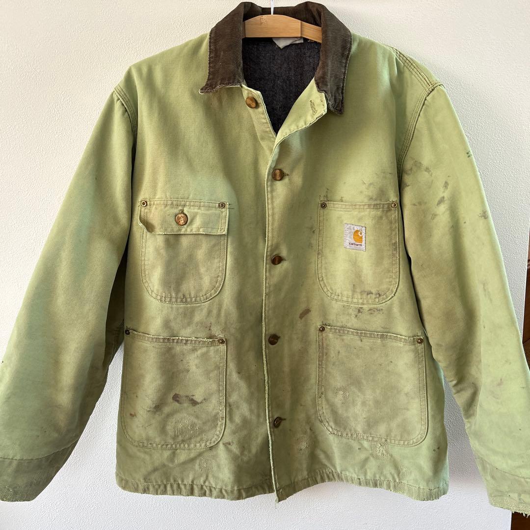 レアカラー 80s carhartt チョアコート ライムグリーン ヴィンテージ