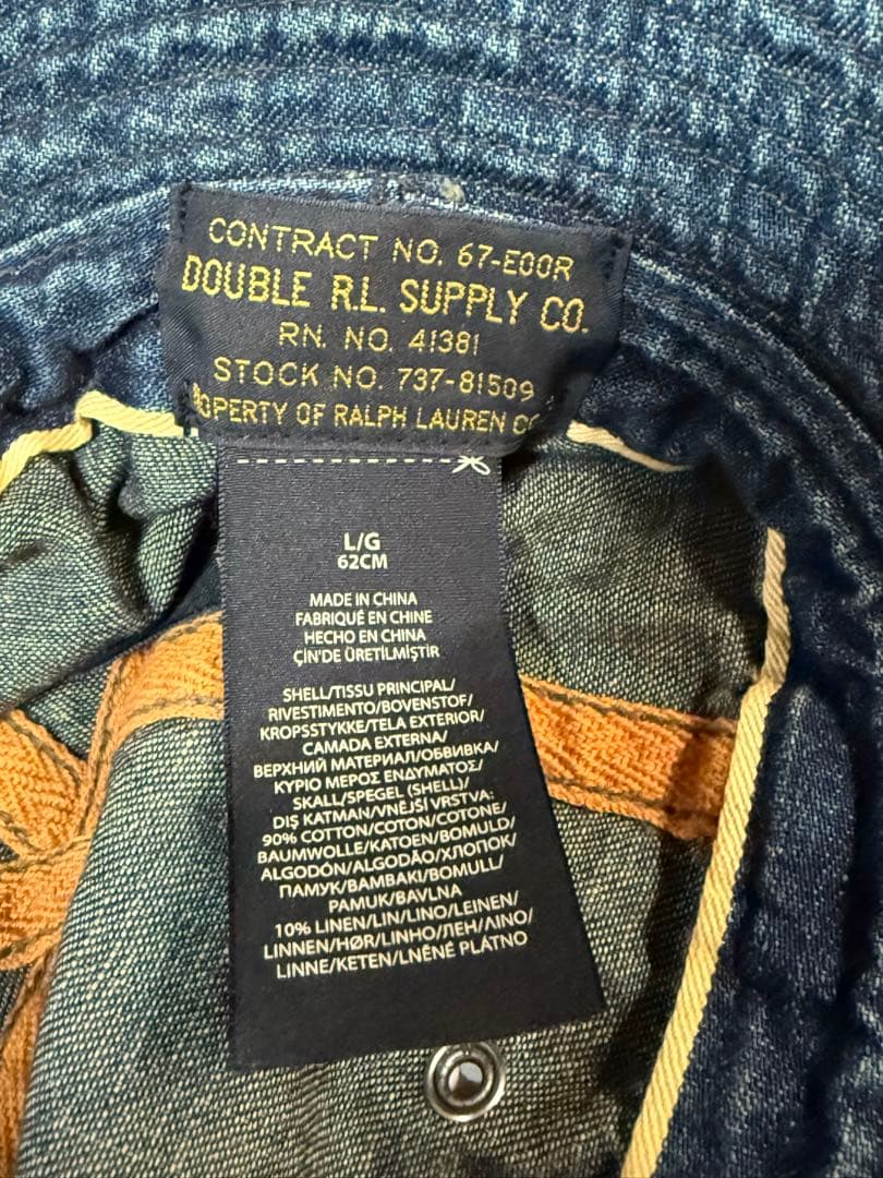 RRL 1940s 米海軍　デニム バケット ハット　L