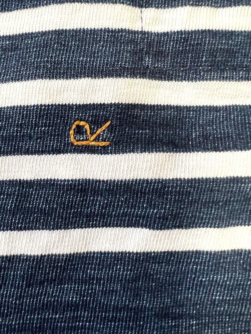 45R バスクボーダーシャツ バスクの908Tシャツ（サイズ2・インディゴ 濃）