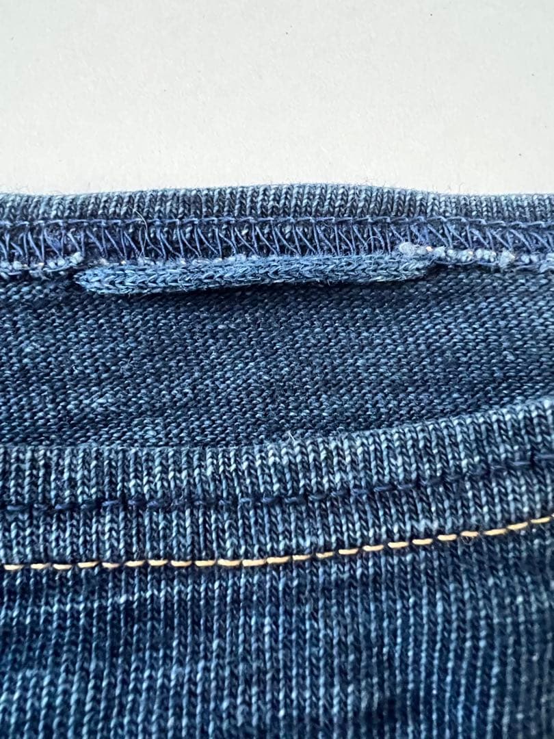 45R バスクボーダーシャツ バスクの908Tシャツ（サイズ2・インディゴ 濃）