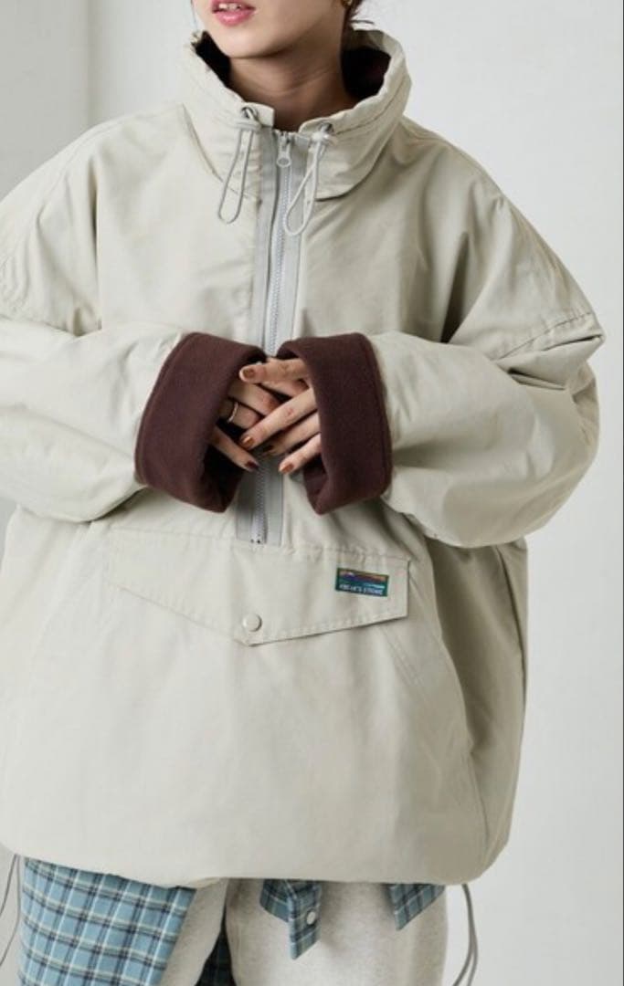 FREAK'S STORE 裏フリース　アノラックパーカー　ライトグレー