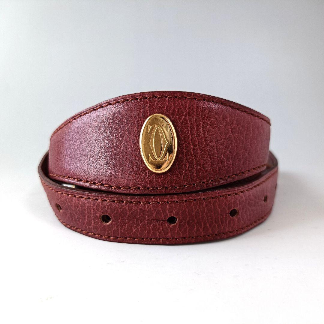 ✨美品✨ Cartier カルティエ マストライン ベルト ボルドー トリニティ