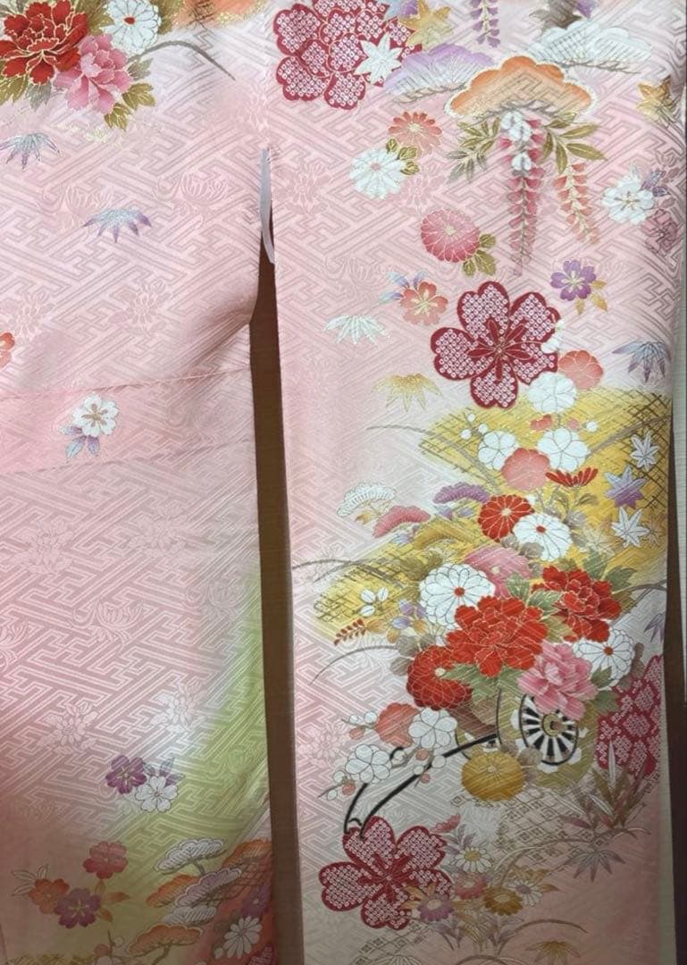 ピンク 花車 振袖 身丈162