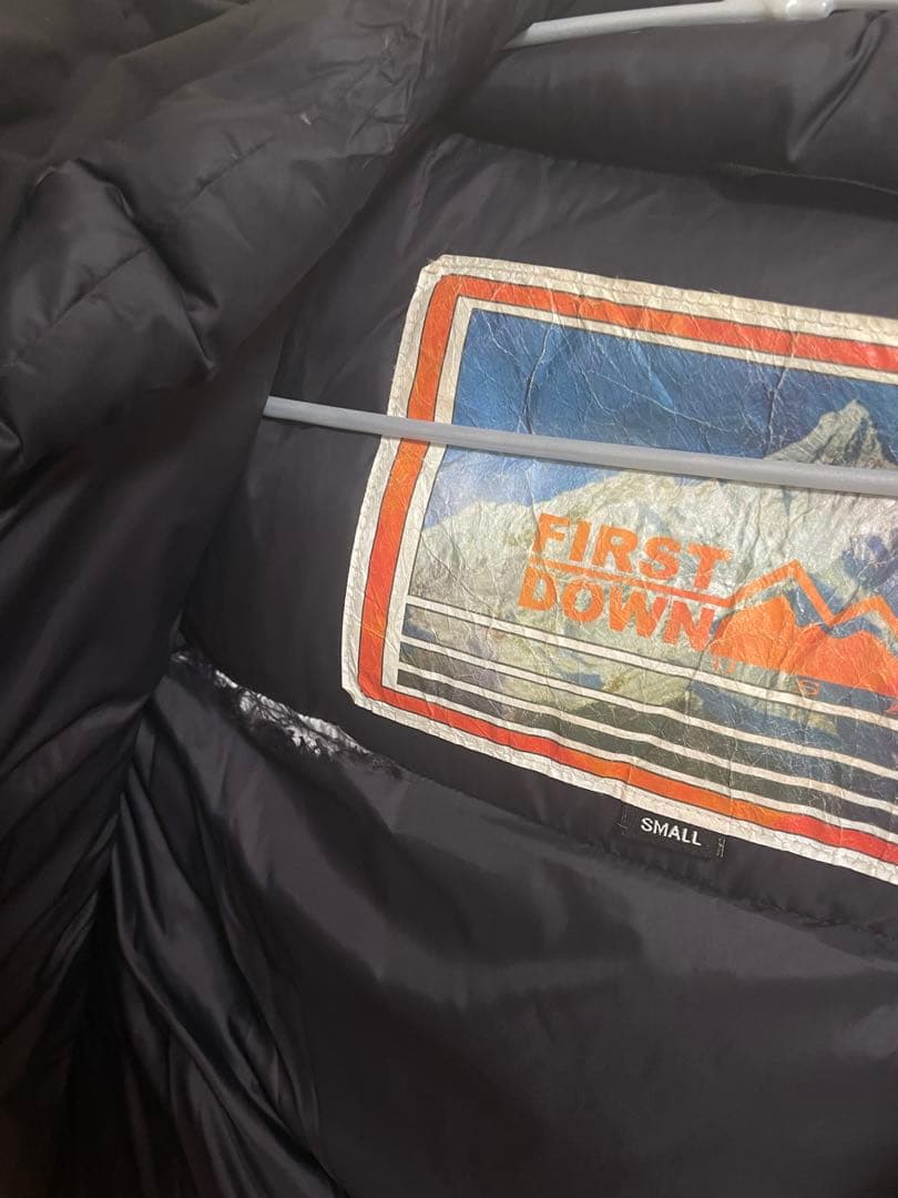 FIRST DOWN フリークスストア別注 パネルショートダウン 黒 S 刺繍