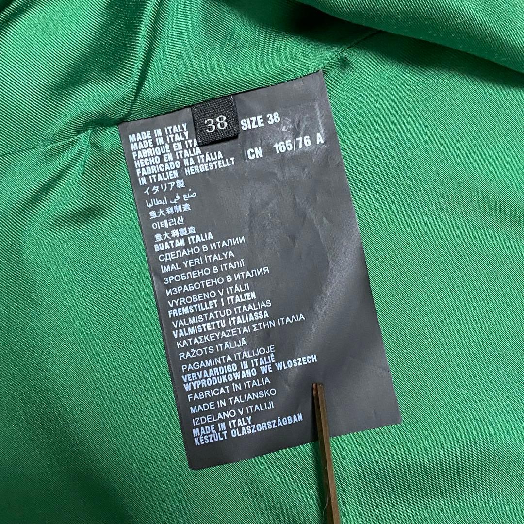 美品 PRADA プラダ テーラードジャケット チェック オレンジ グリーン