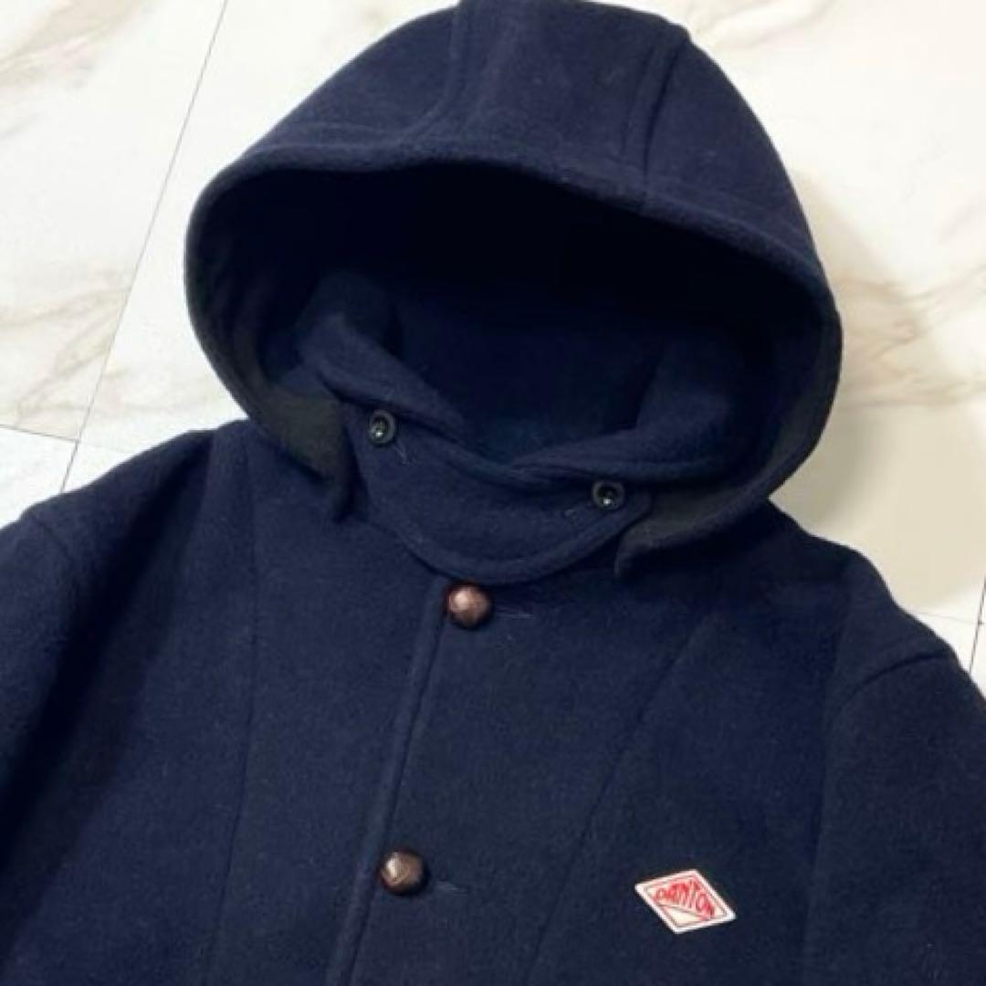 【希少44サイズ 美品2way】ダントン ウールモッサ フーデットコート ロング