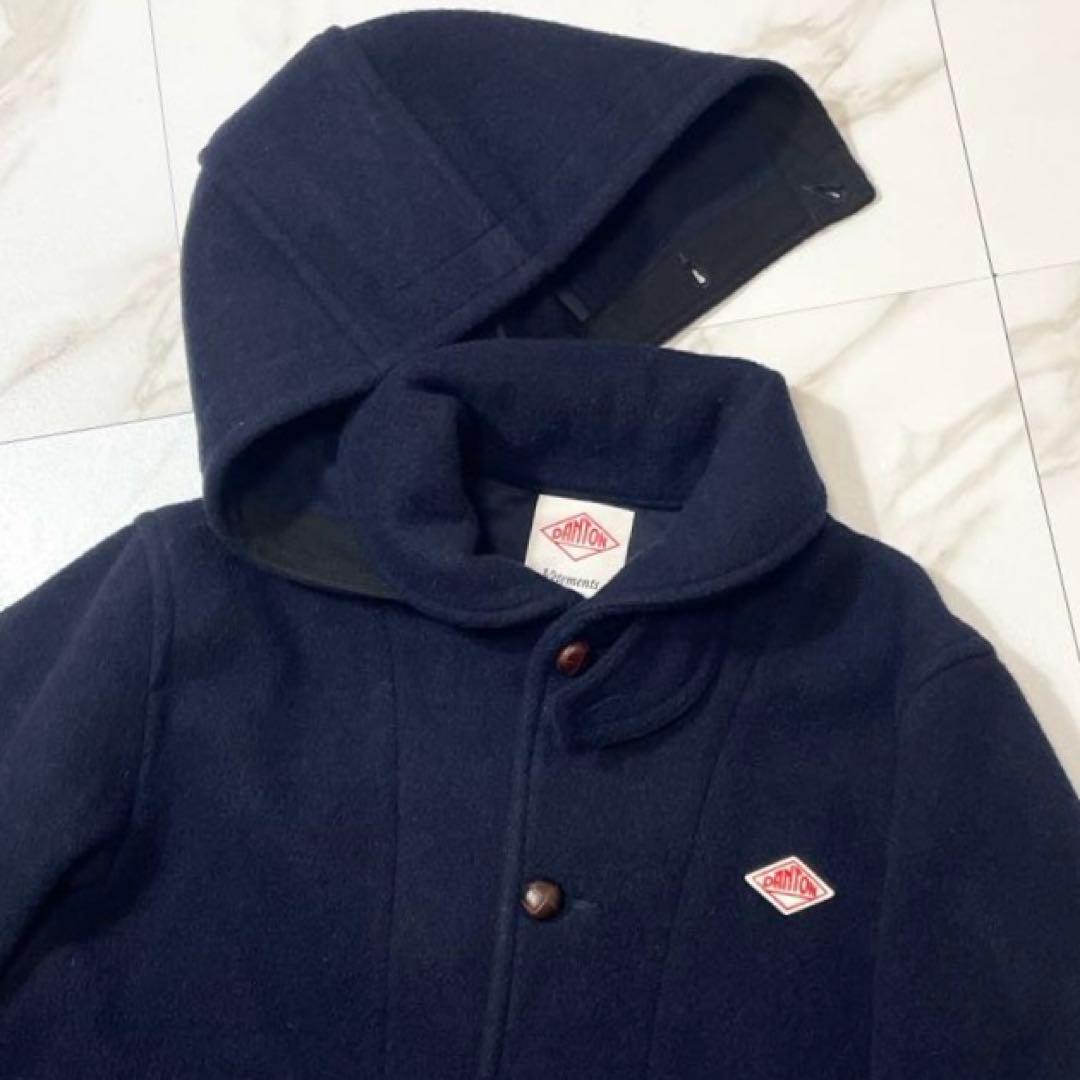 【希少44サイズ 美品2way】ダントン ウールモッサ フーデットコート ロング