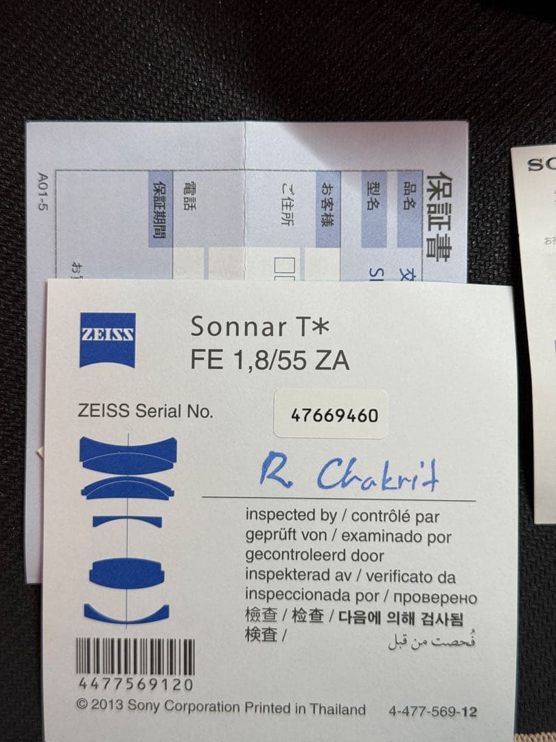 ZEISS Sonnar T* FE 1.8/55 ZA 単焦点レンズ