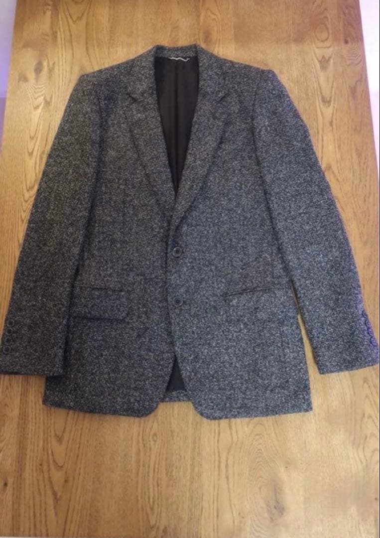 ジョンローレンスサリバン ツイード調テーラードジャケット グレー 秋冬 美品