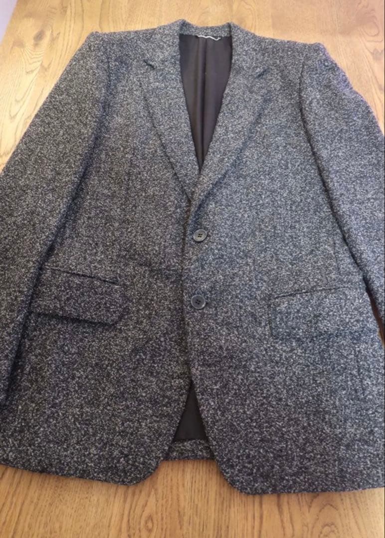 ジョンローレンスサリバン ツイード調テーラードジャケット グレー 秋冬 美品