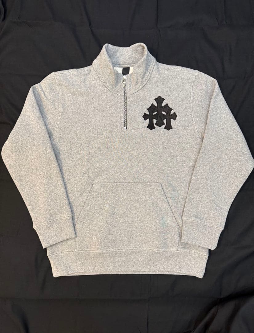 CHROME HEARTS ハーフジップ Y NOT クロスパッチ スウェット