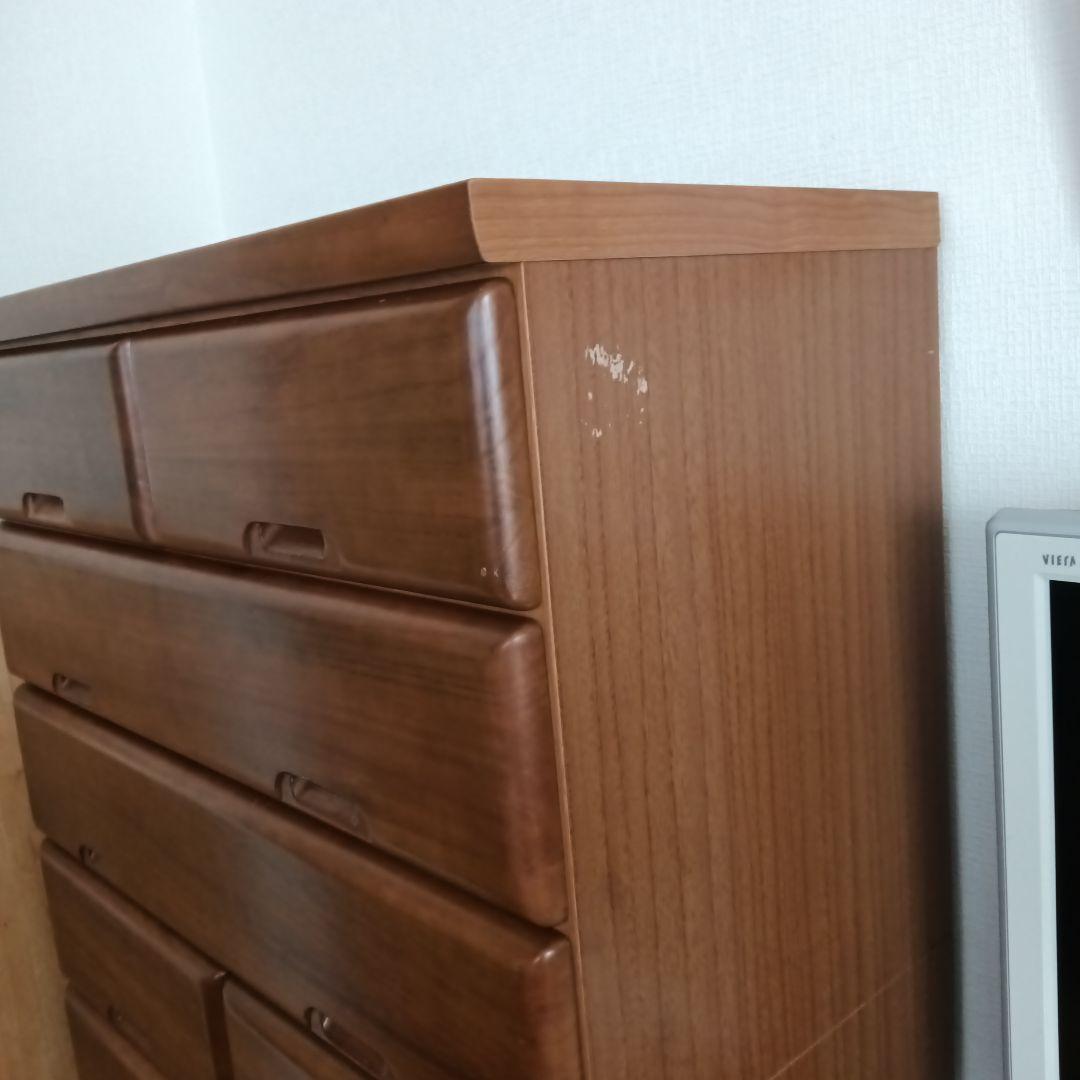 n*u様 アンティーク箪笥　ブラウン木製チェスト 9引き出し