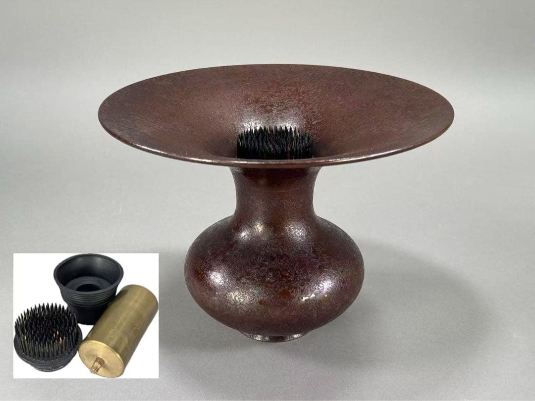 いけばな　池坊　銅唐銅　花瓶　花器　銅器　華道具