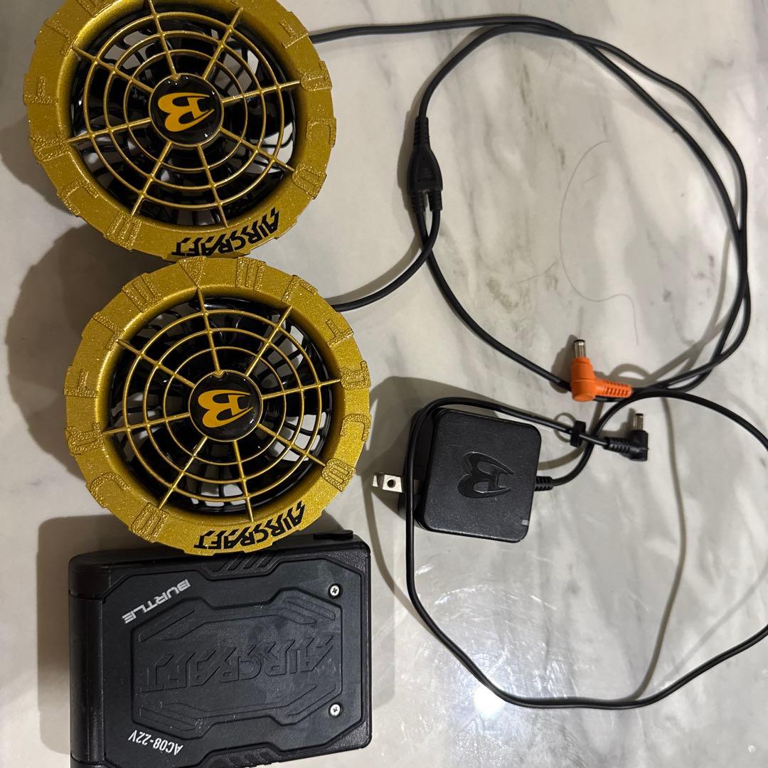 Burtle 空調服用バッテリー、フィン，充電器セット