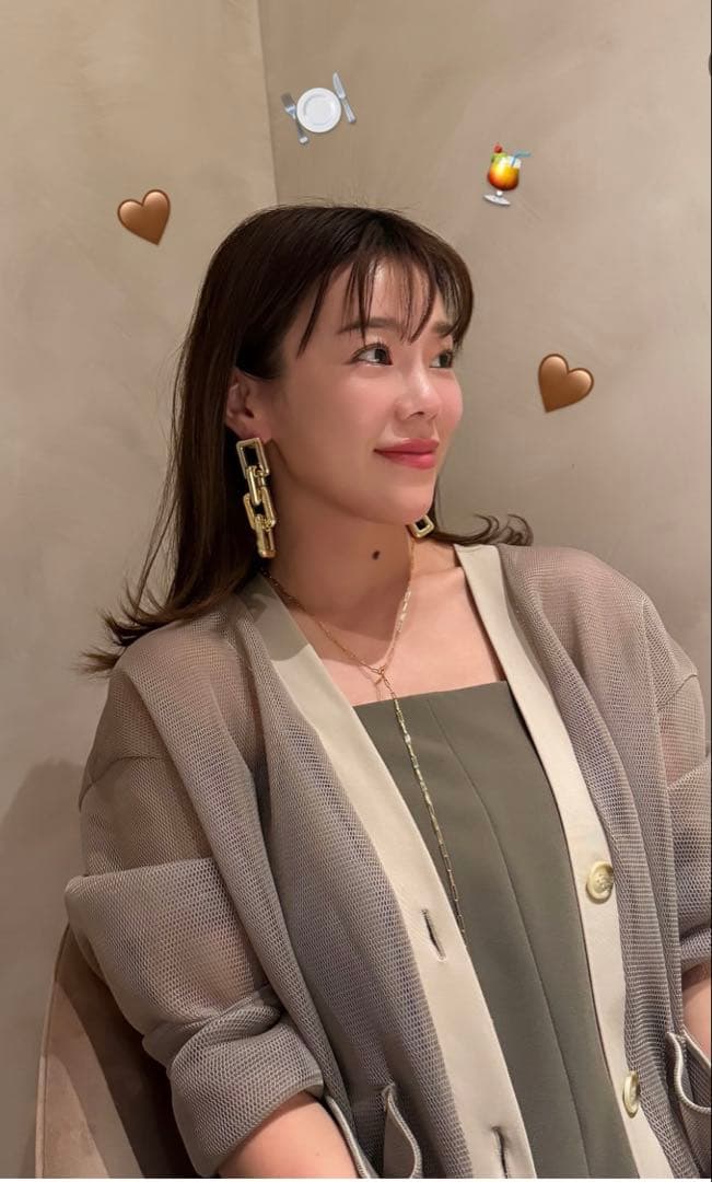 pois ポワ　ダブルメッシュカーディガン