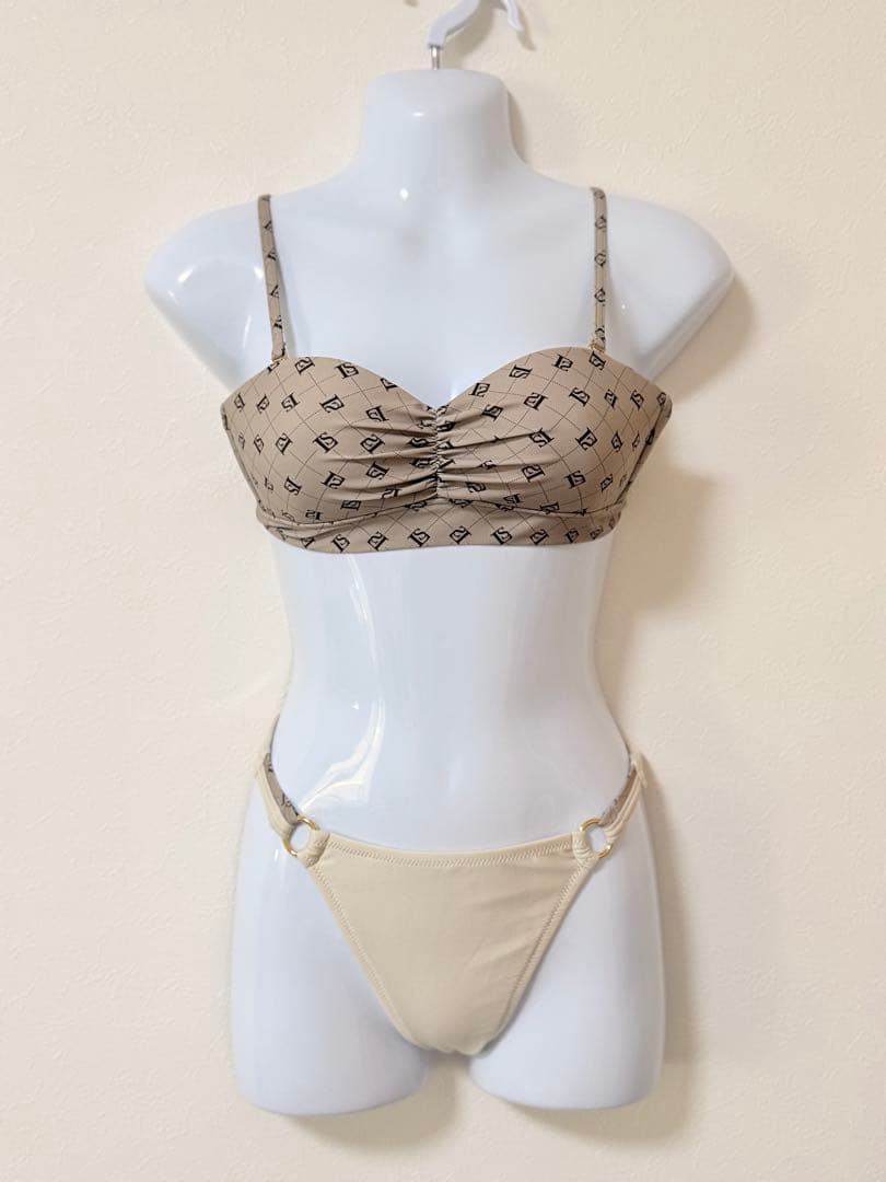 三愛水着楽園 ベージュ セパレート水着 リボン2way