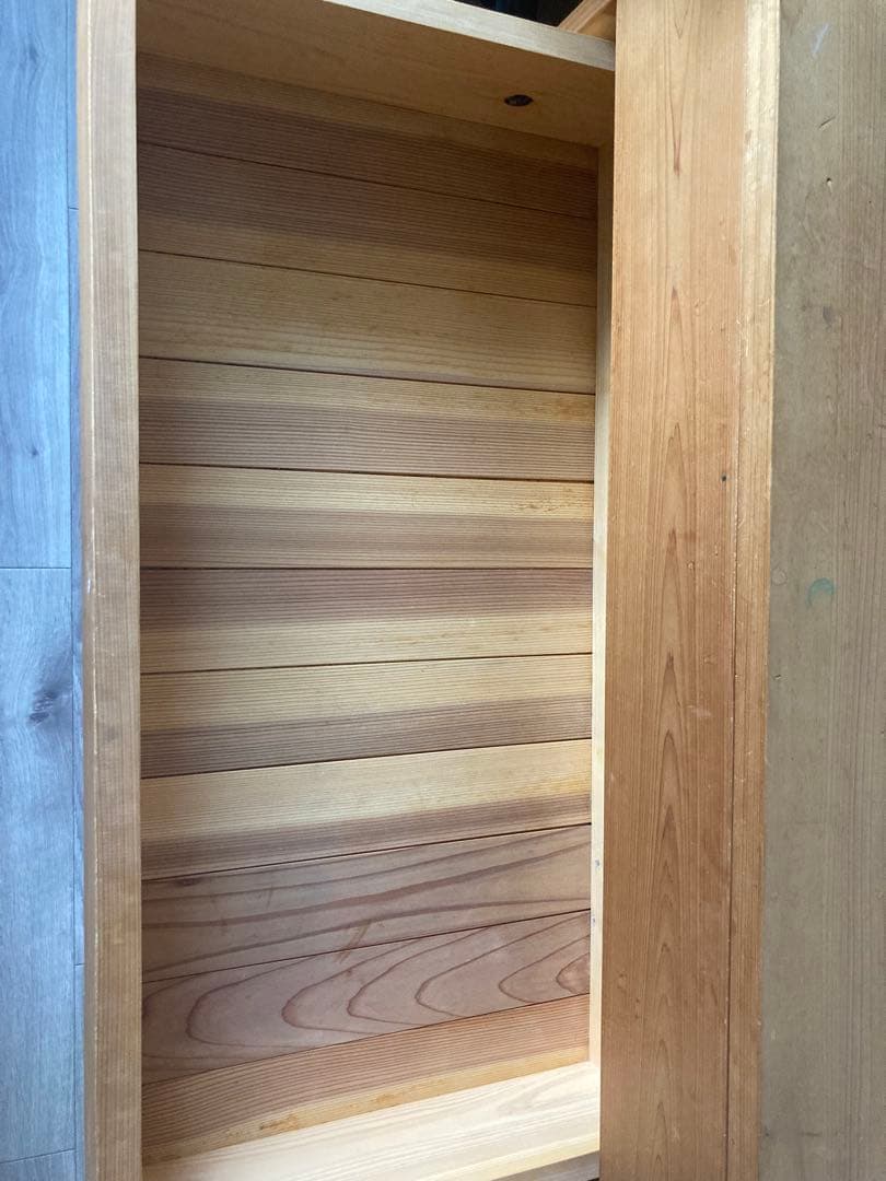 ヒノキクラフト 木製 4段チェスト シンプルデザイン