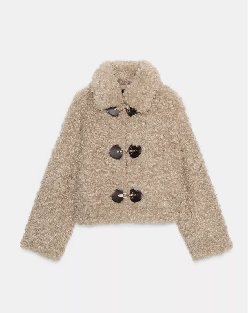 【完売品】ZARA トグルボタン フェイクファージャケット S