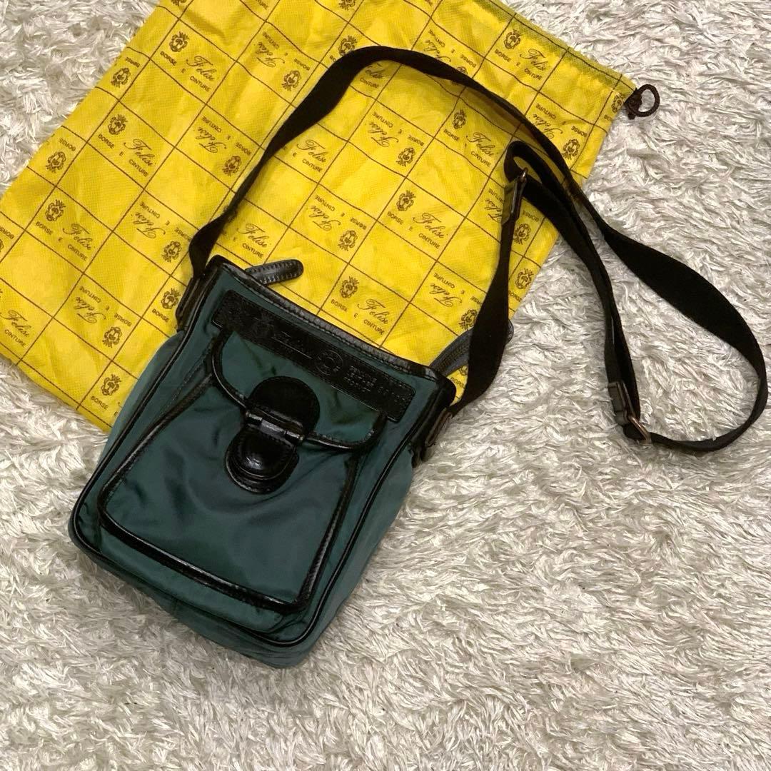 極美品✨フェリージ ショルダーバッグ 廃盤品 クロスボディ ナイロン グリーン