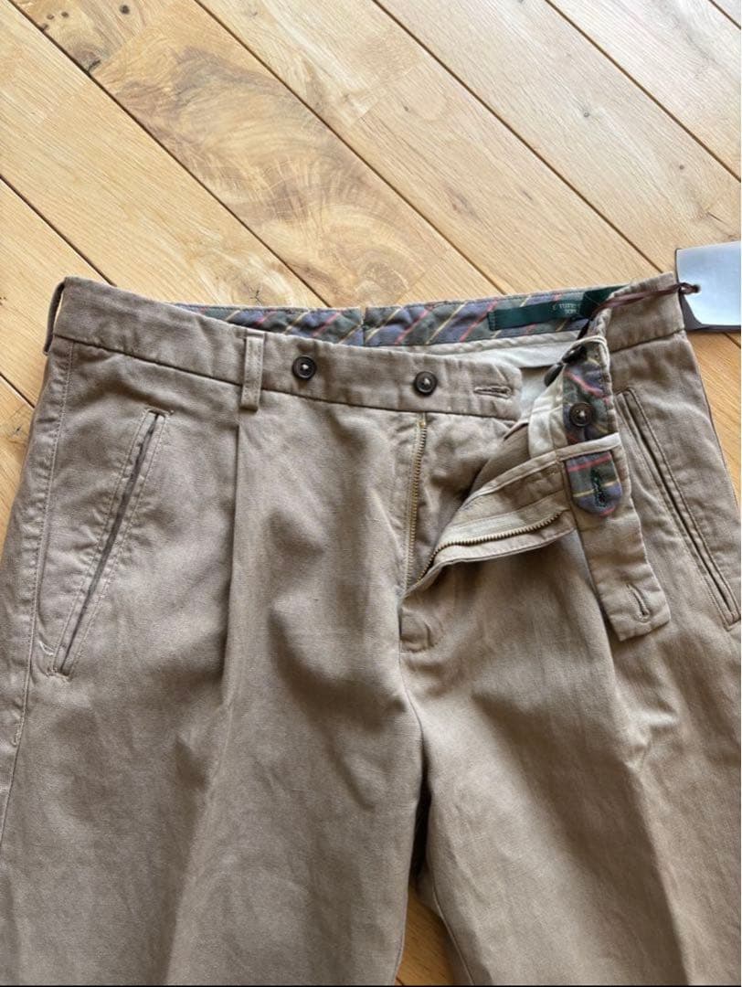 【極美品】BERWICH コットンリネンチノパンツ48 ベージュ ベルウィッチ