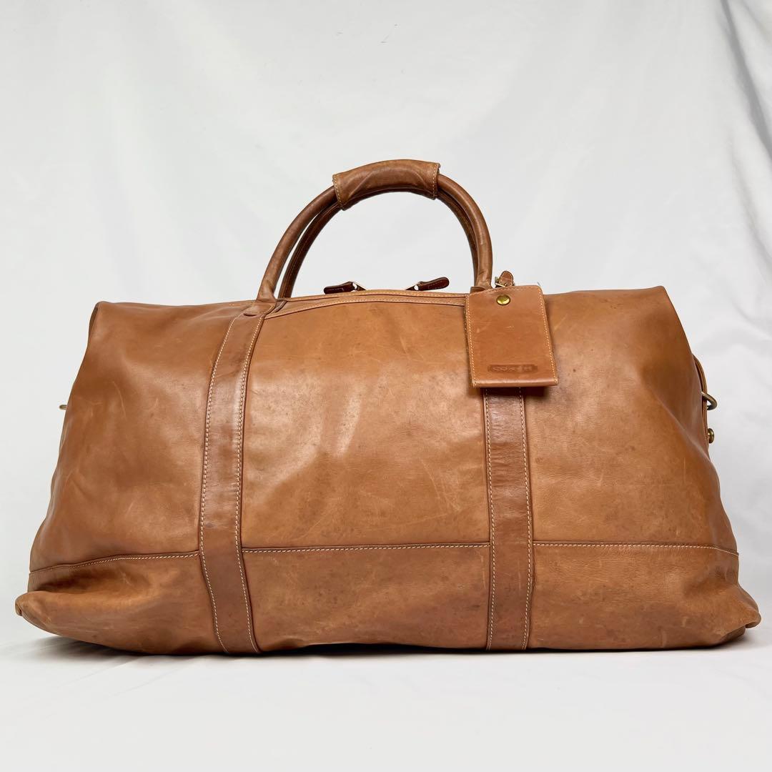 コーチ ボストンバッグ 2way レザー 大容量 ドイツホック ブラウン