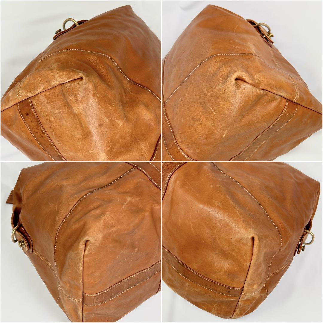 コーチ ボストンバッグ 2way レザー 大容量 ドイツホック ブラウン