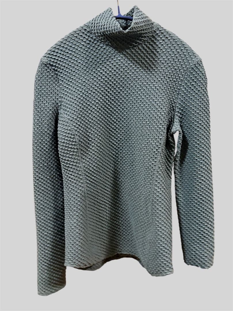 トップス Shirring Jersey Jacquard High Neck Top