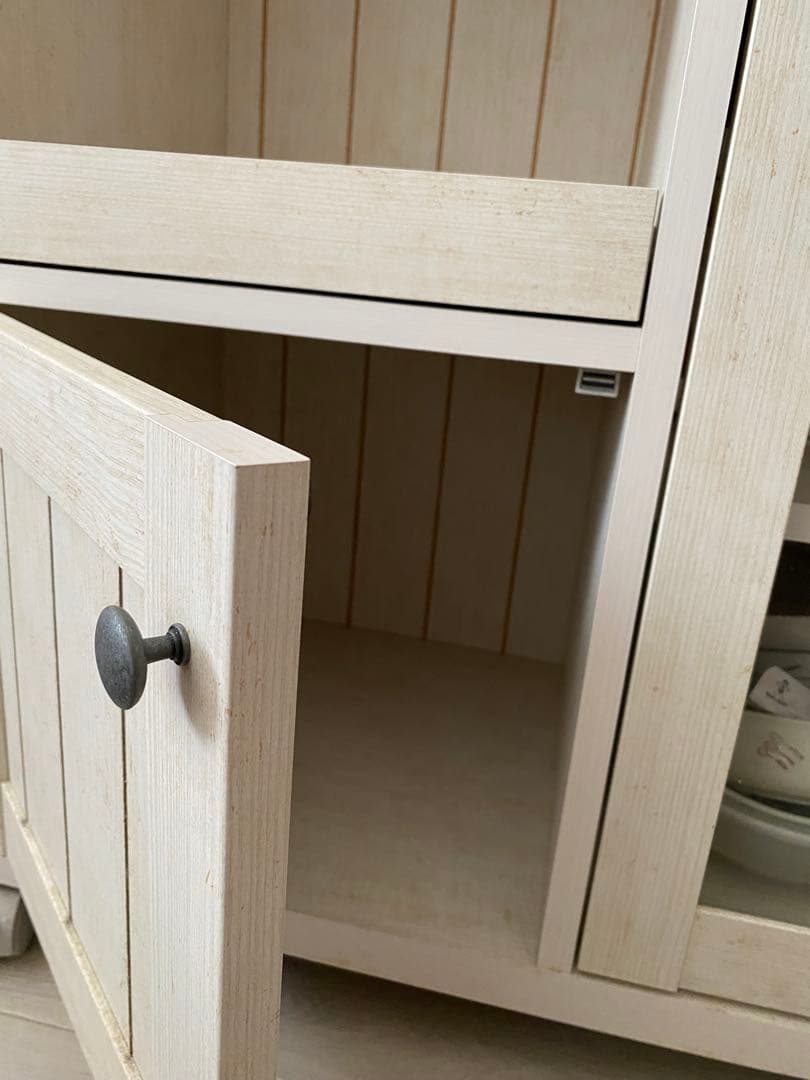 ニトリ　カウンターワゴン　食器棚 (リズバレーSLM8075S)