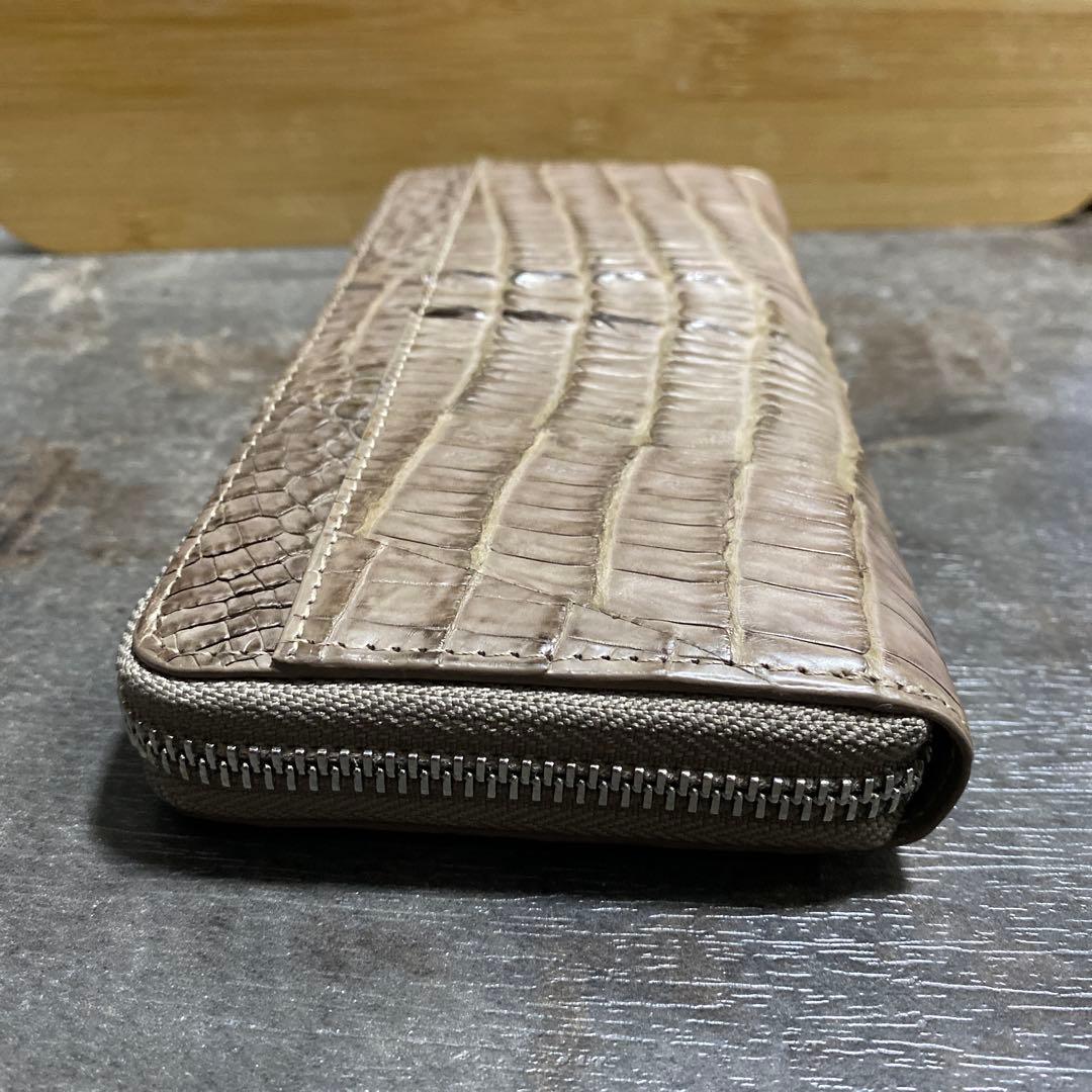 新品 RODANIA ロダニア マット カイマンワニ革 クロコダイル長財布 12