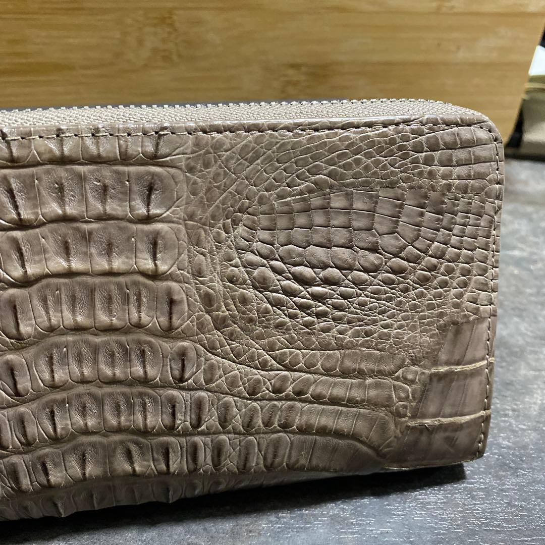 新品 RODANIA ロダニア マット カイマンワニ革 クロコダイル長財布 12