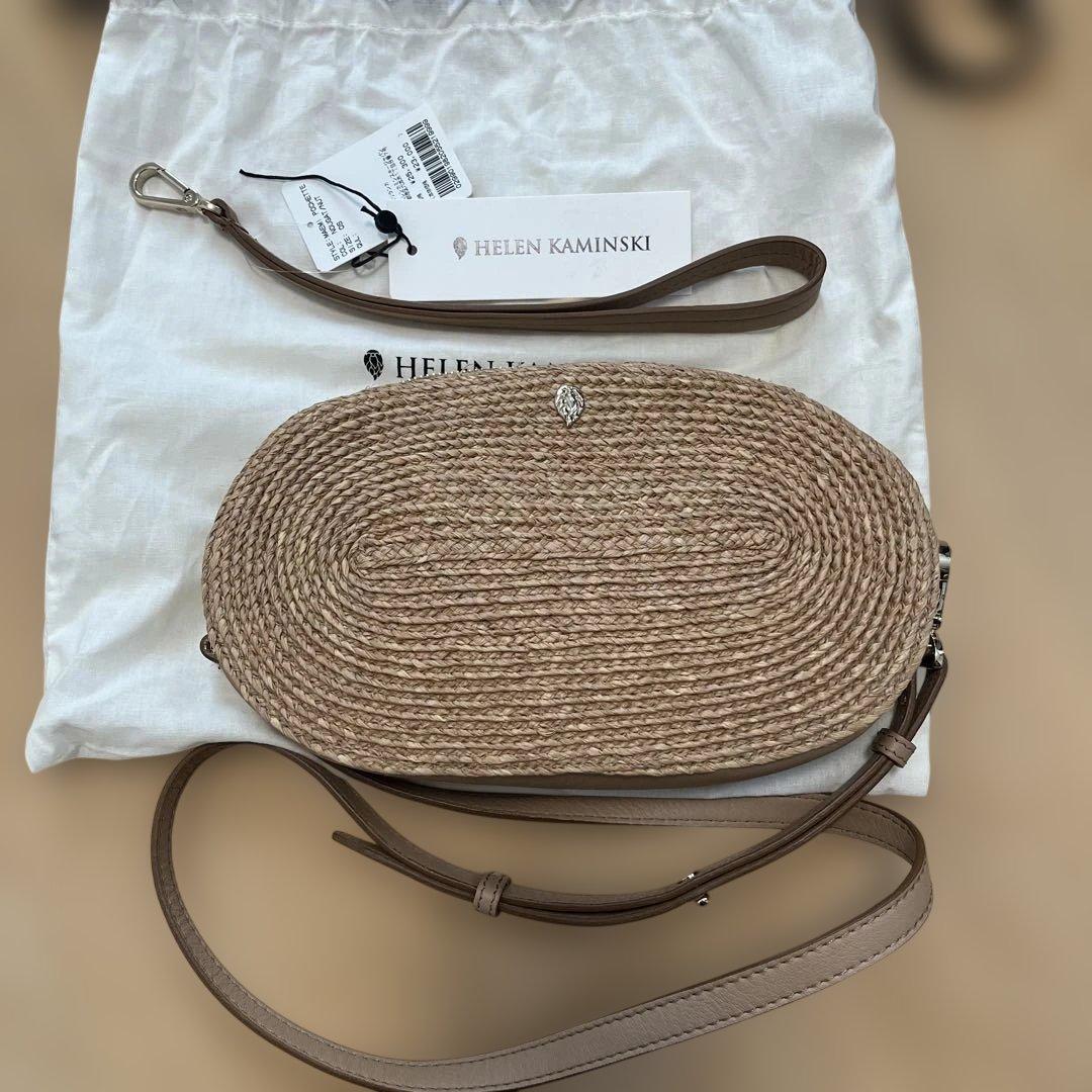 美品ヘレンカミンスキー、ラフィア2ウェイバッグ