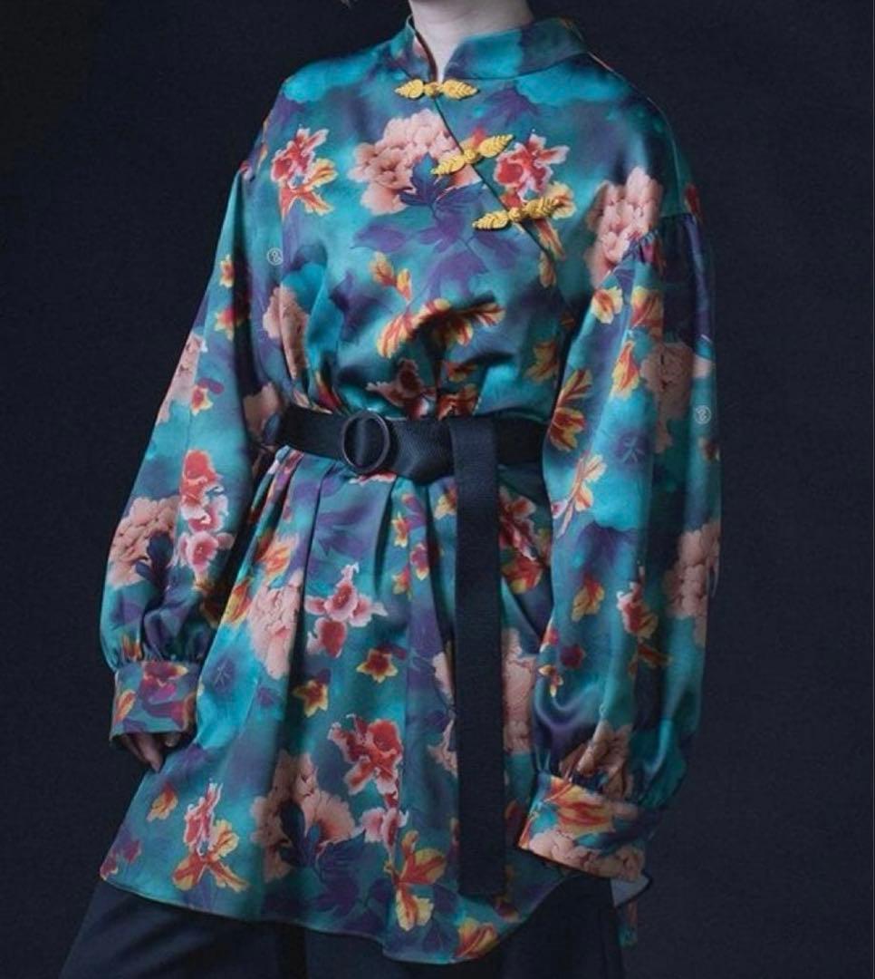 &ellecy ボタンチャイナ ブラウス