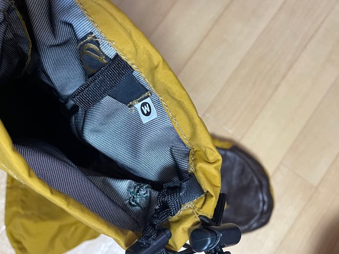 green clothing イエローレザーミトングローブ M