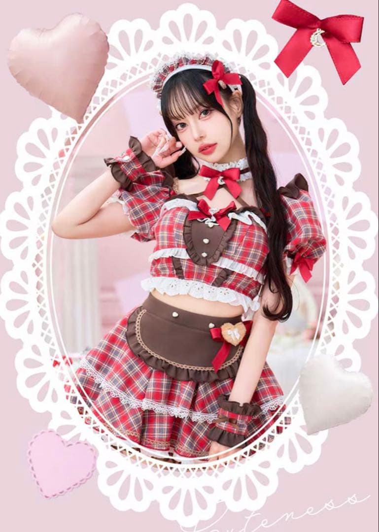 Malymoon チョコラブチェックメイド マリームーン バレンタインコスプレ