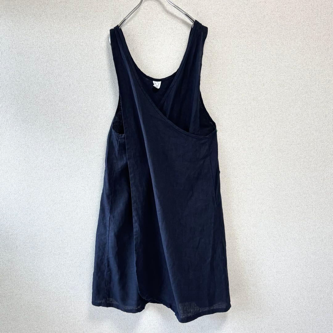 【美品】 フォグリネンワーク リネン オーバーエプロン ウォッシャブル